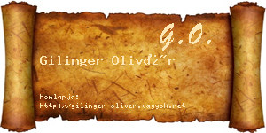 Gilinger Olivér névjegykártya